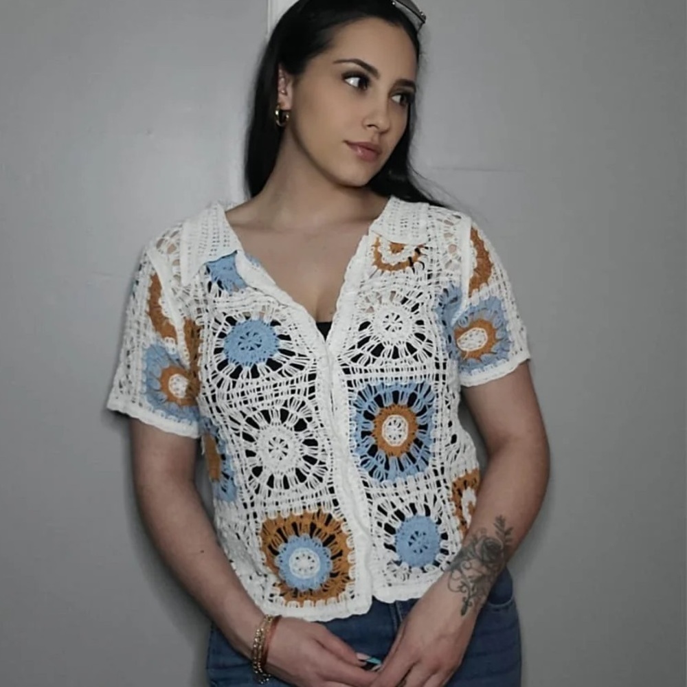 Crochet Button Down